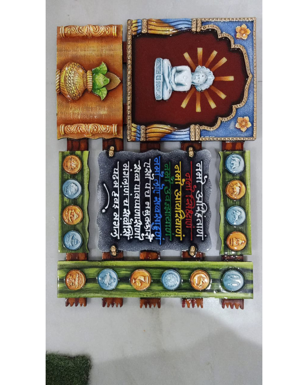 Riddhi Siddhi Art Creations - Terracotta Samavasarana Discourse Scene Mural